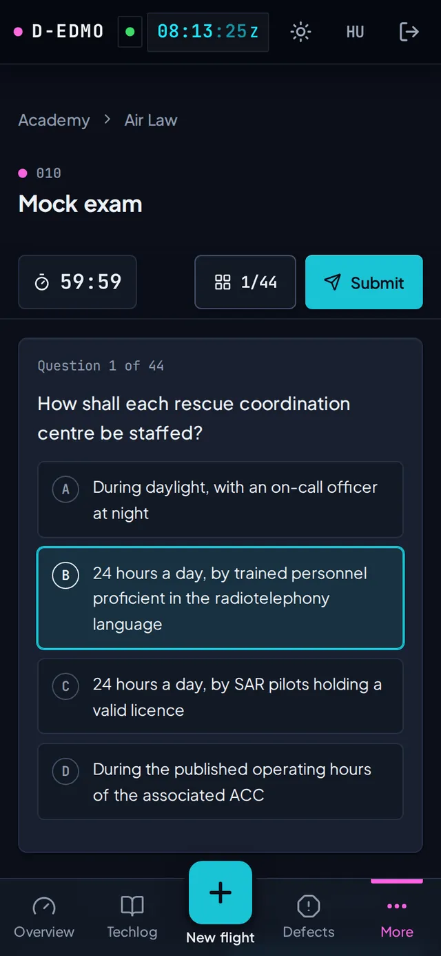 A practice question with four answer options.