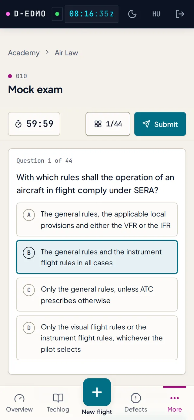A practice question with four answer options.